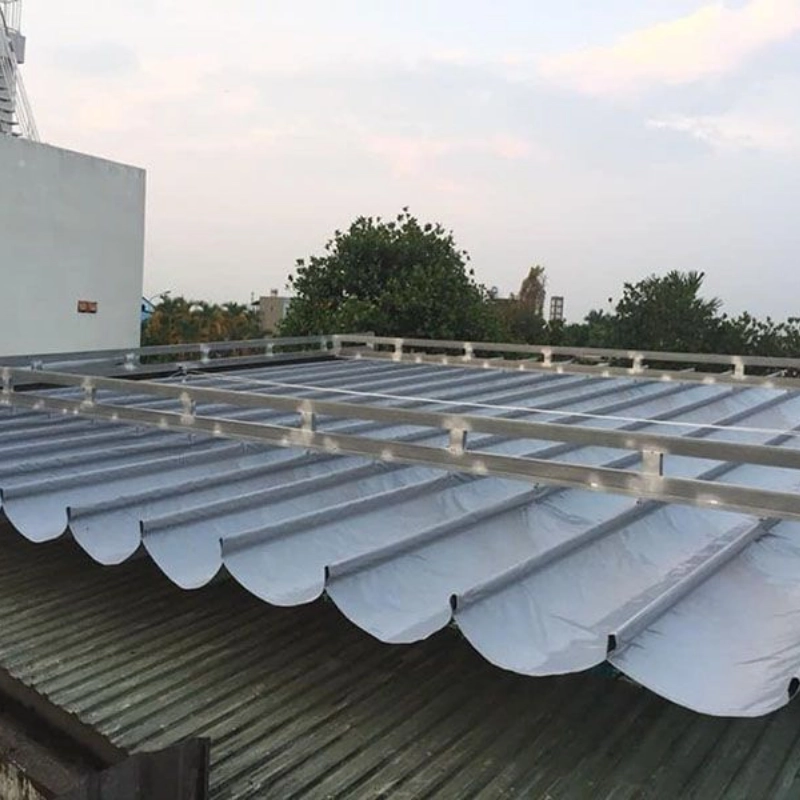Mái xếp mái che di động cho quán ăn