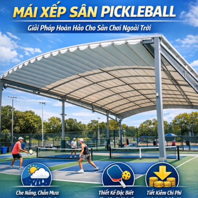 Mái Xếp Sân Pickleball
